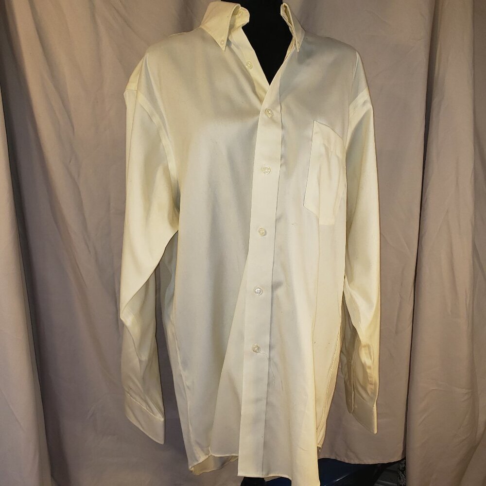 Eagle Shirtmakers Men's Shirt Size 16 1/2-34/35 Cream